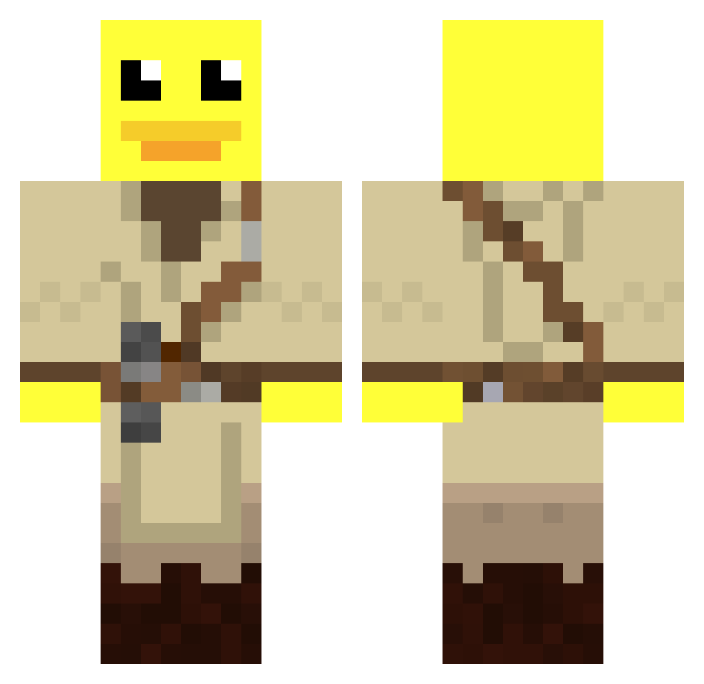 musakai Minecraft skin, front and back view