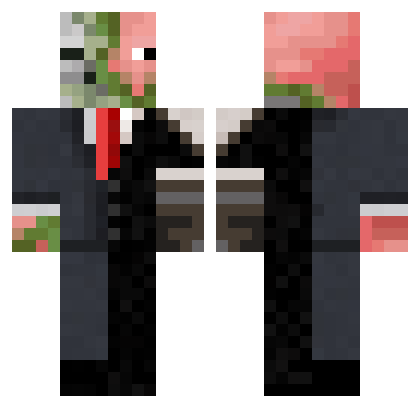 Snak3crow Minecraft skin, front and back view