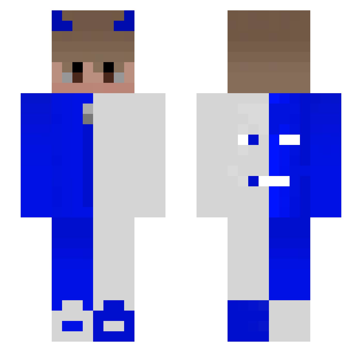 stqrm Minecraft skin, front and back view