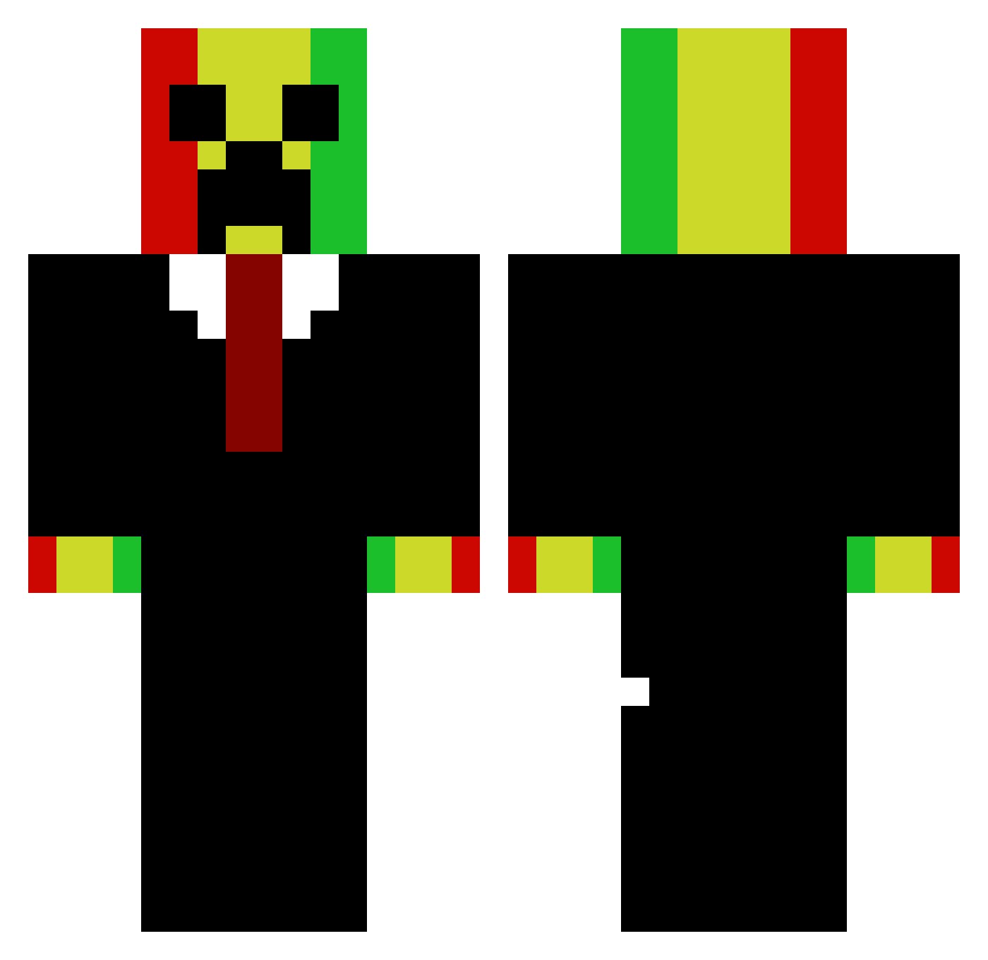 Polochon2000 Minecraft skin, front and back view