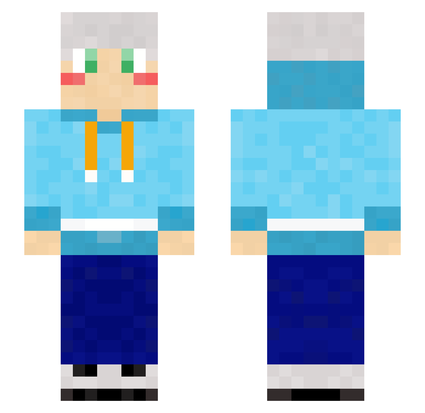unconfirmed Minecraft skin, front and back view