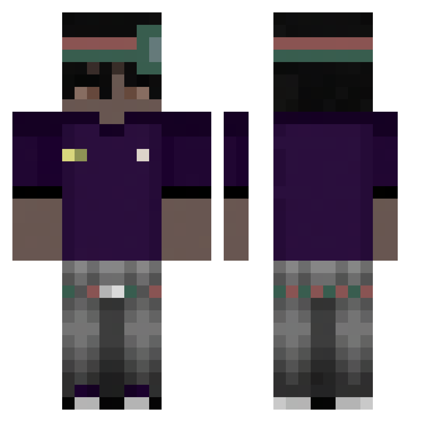 WodduOnTop Minecraft skin, front and back view