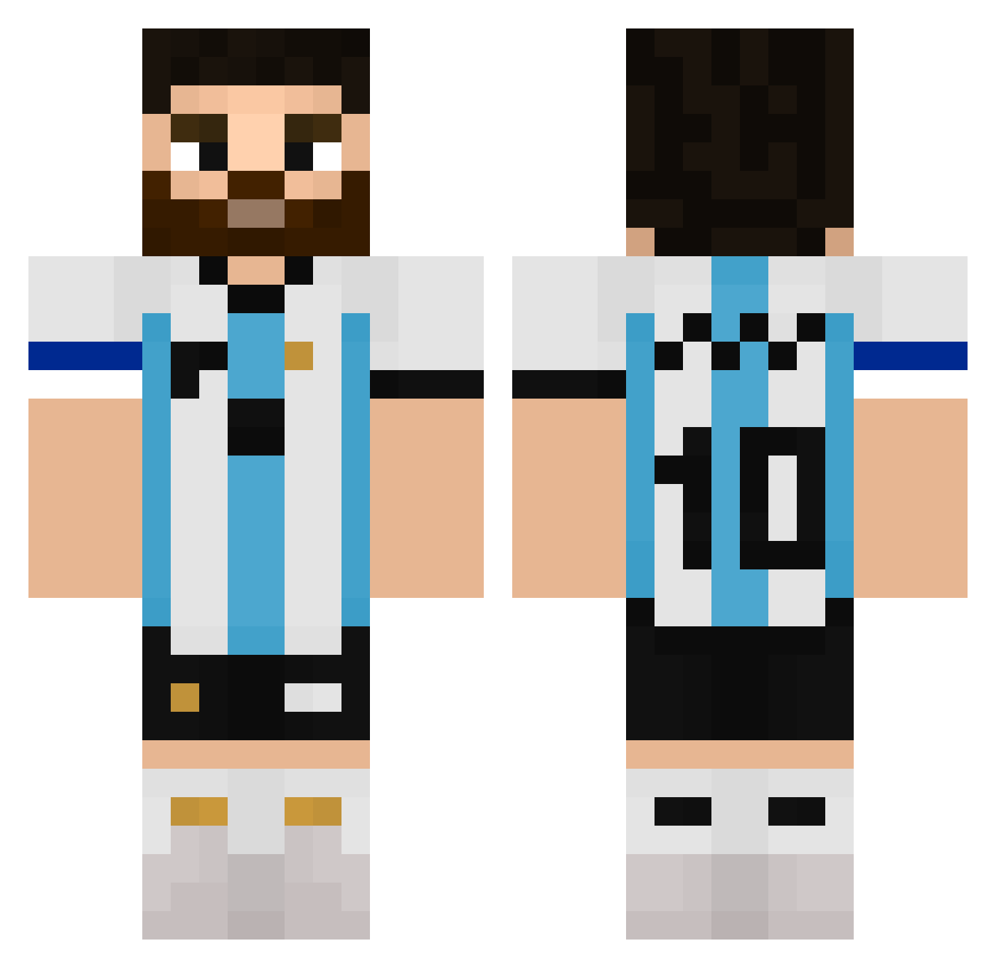 CamiloVzz Minecraft skin, front and back view