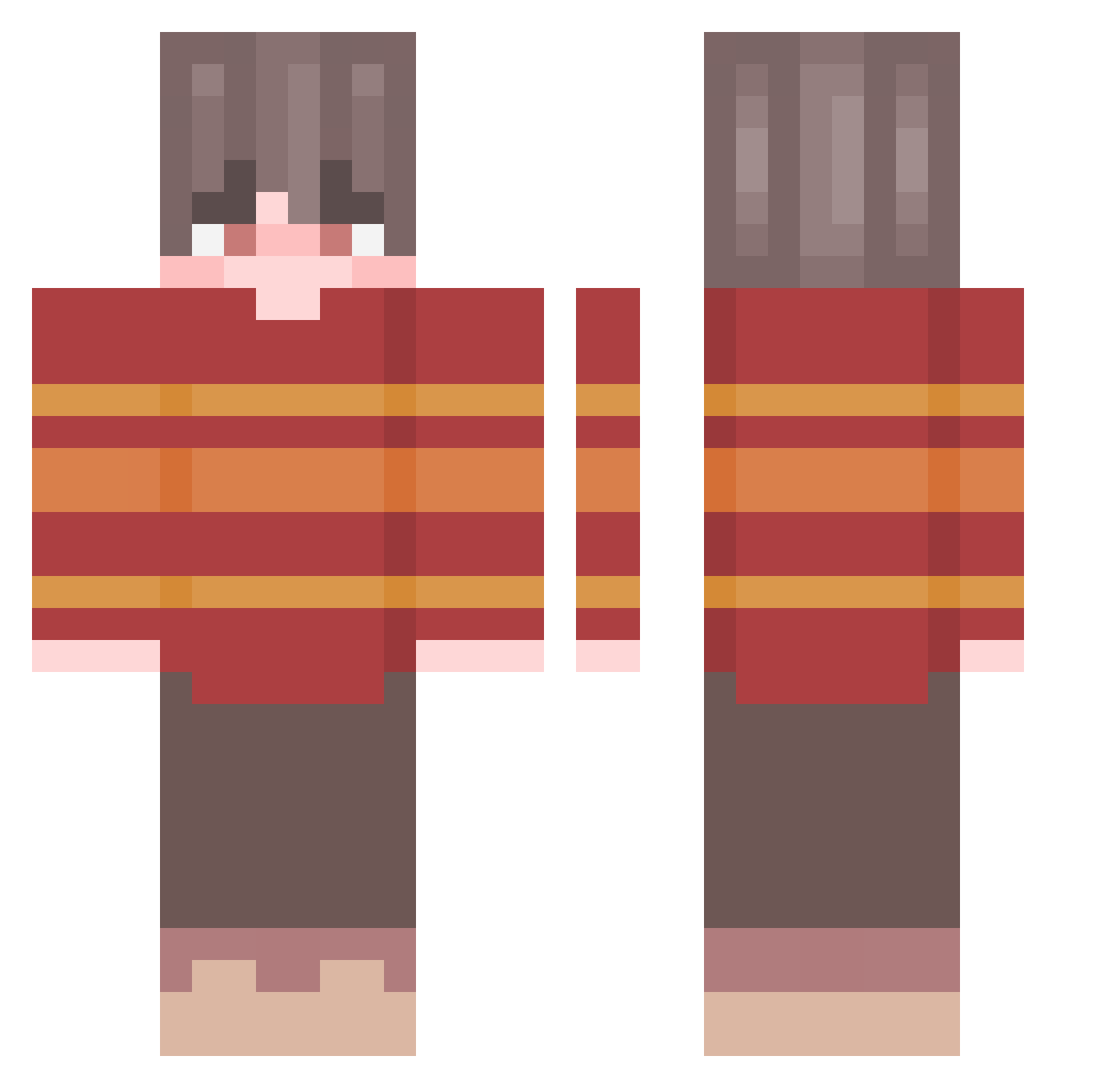 DrSlayxrs Minecraft skin, front and back view