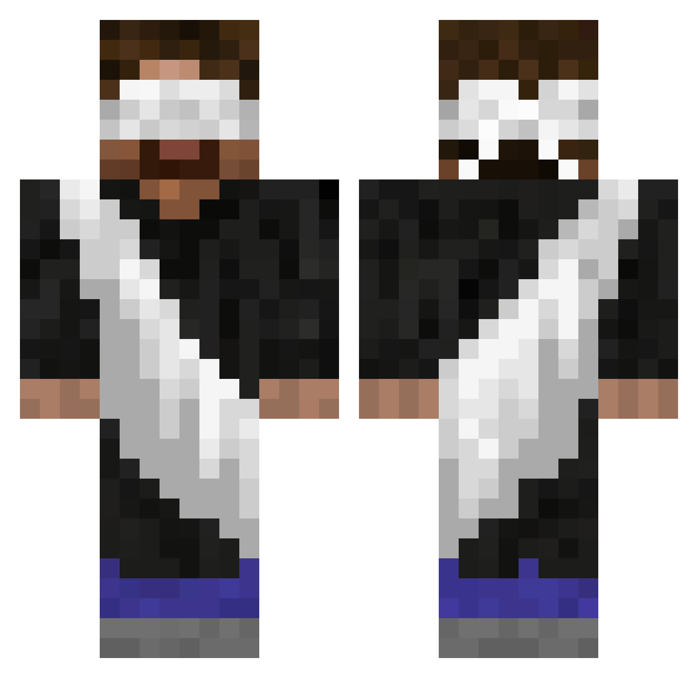 YourVerdict Minecraft skin, front and back view
