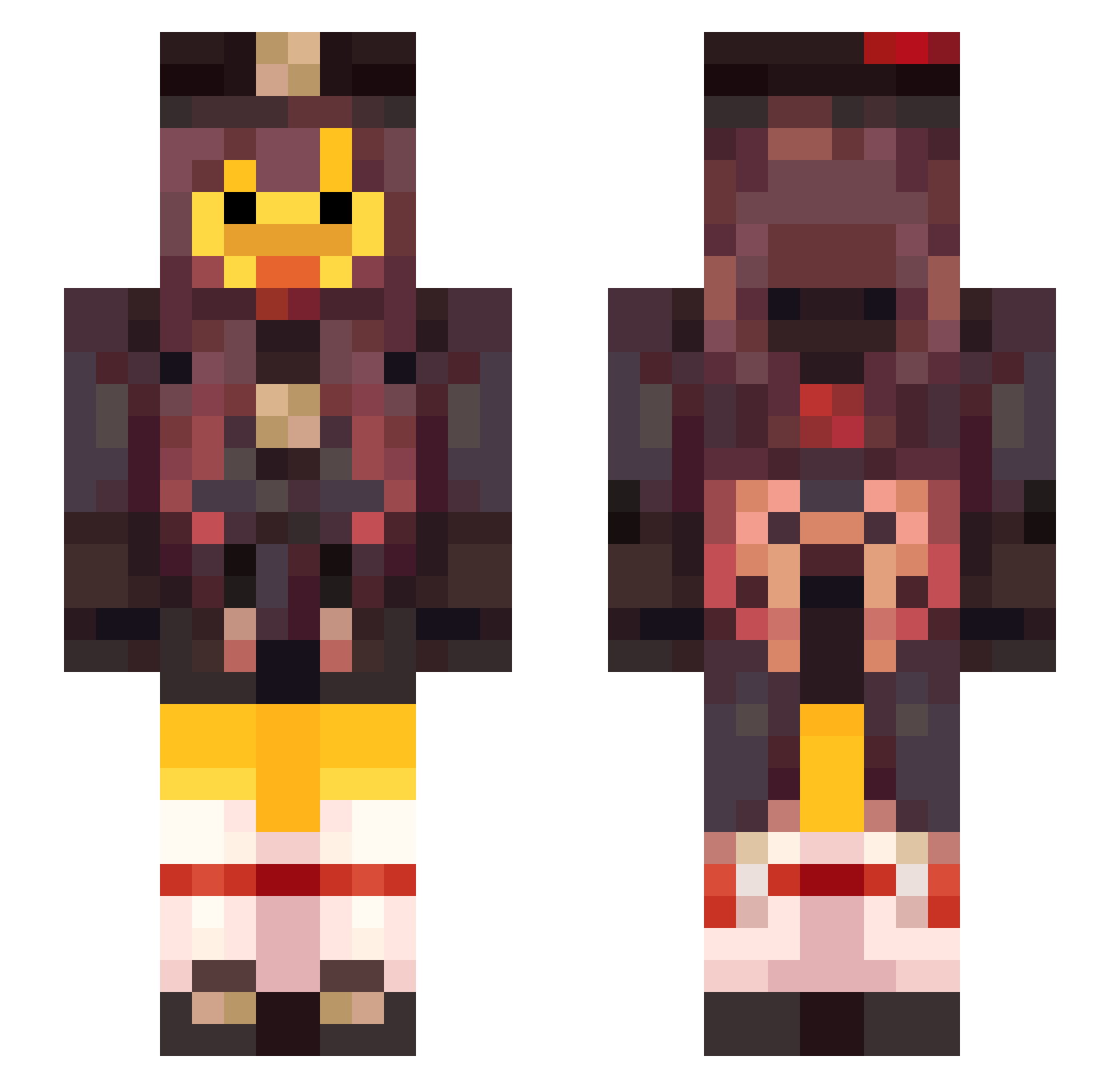 blobberyson Minecraft skin, front and back view