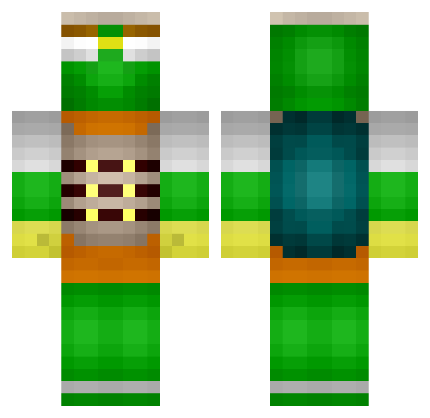 Meltzz Minecraft skin, front and back view