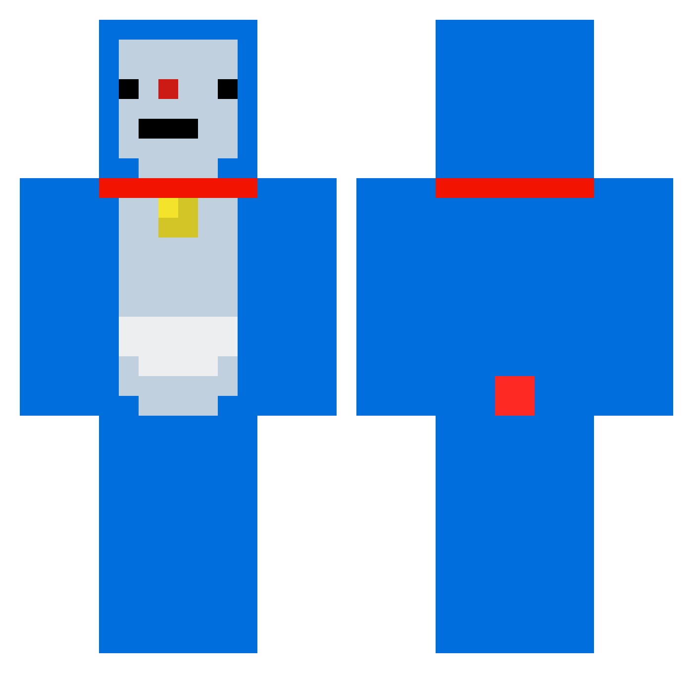 Marconi Minecraft skin, front and back view