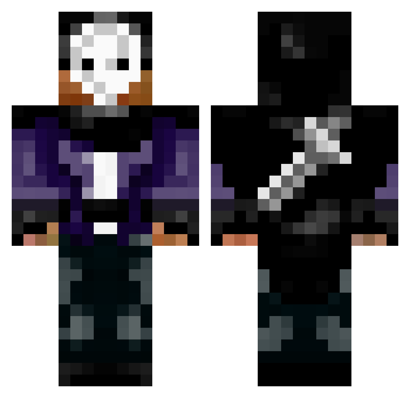 Synostosis Minecraft skin, front and back view