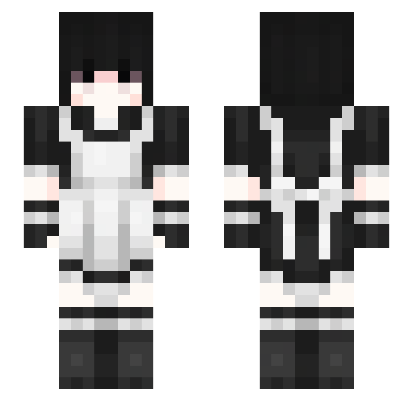 x_7z Minecraft skin, front and back view