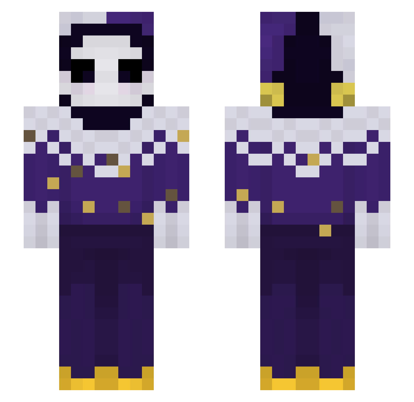 Itzzz_ziemniococ Minecraft skin, front and back view