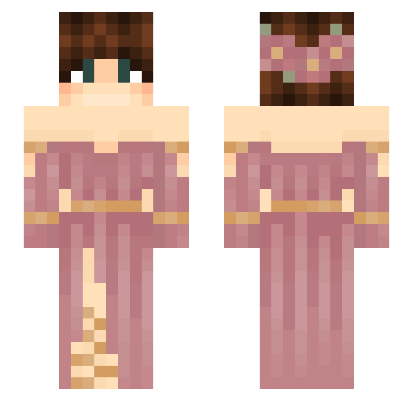 Altslive Minecraft skin, front and back view