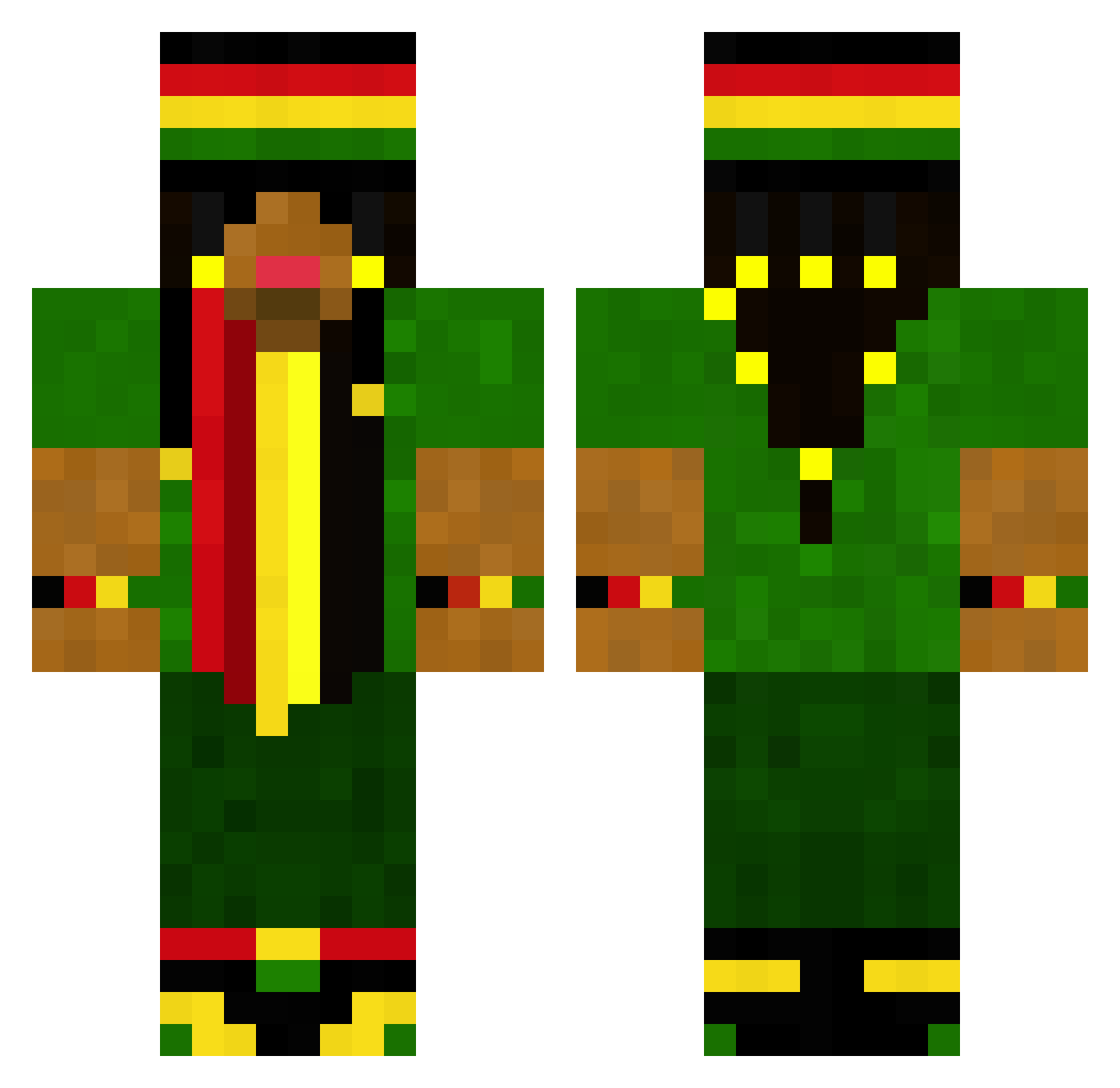 BlackLordEzz Minecraft skin, front and back view