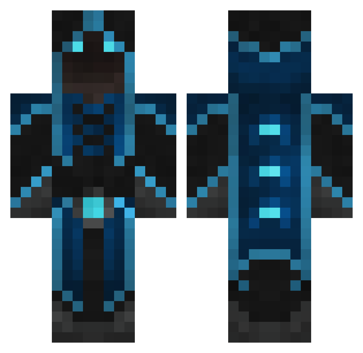 Farfel Minecraft skin, front and back view