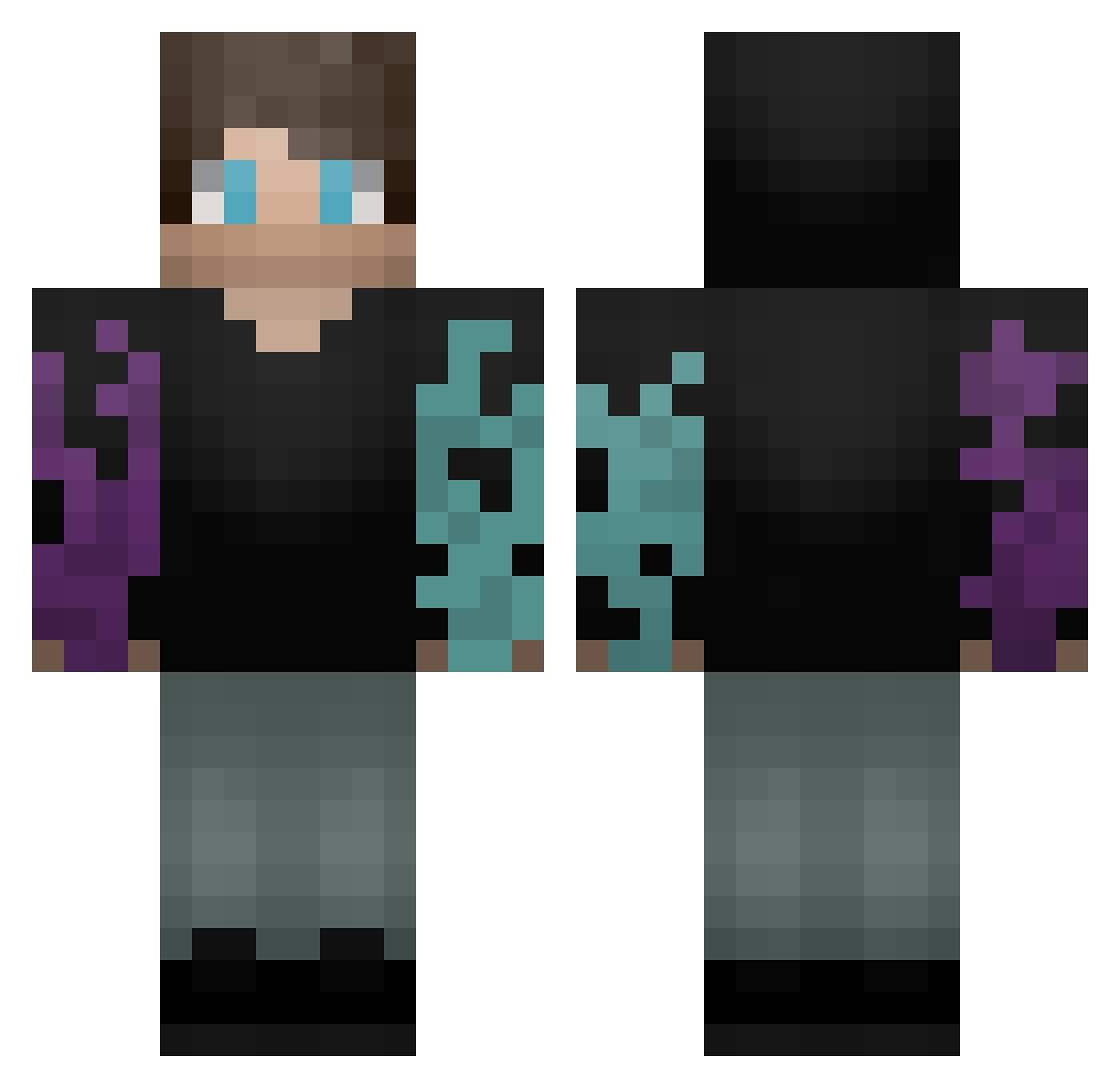 rdll Minecraft skin, front and back view