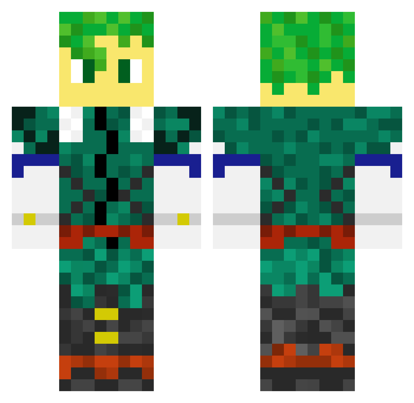 GURAKUBU Minecraft skin, front and back view