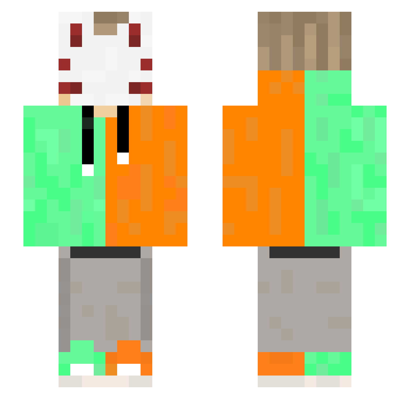Noahed Minecraft skin, front and back view