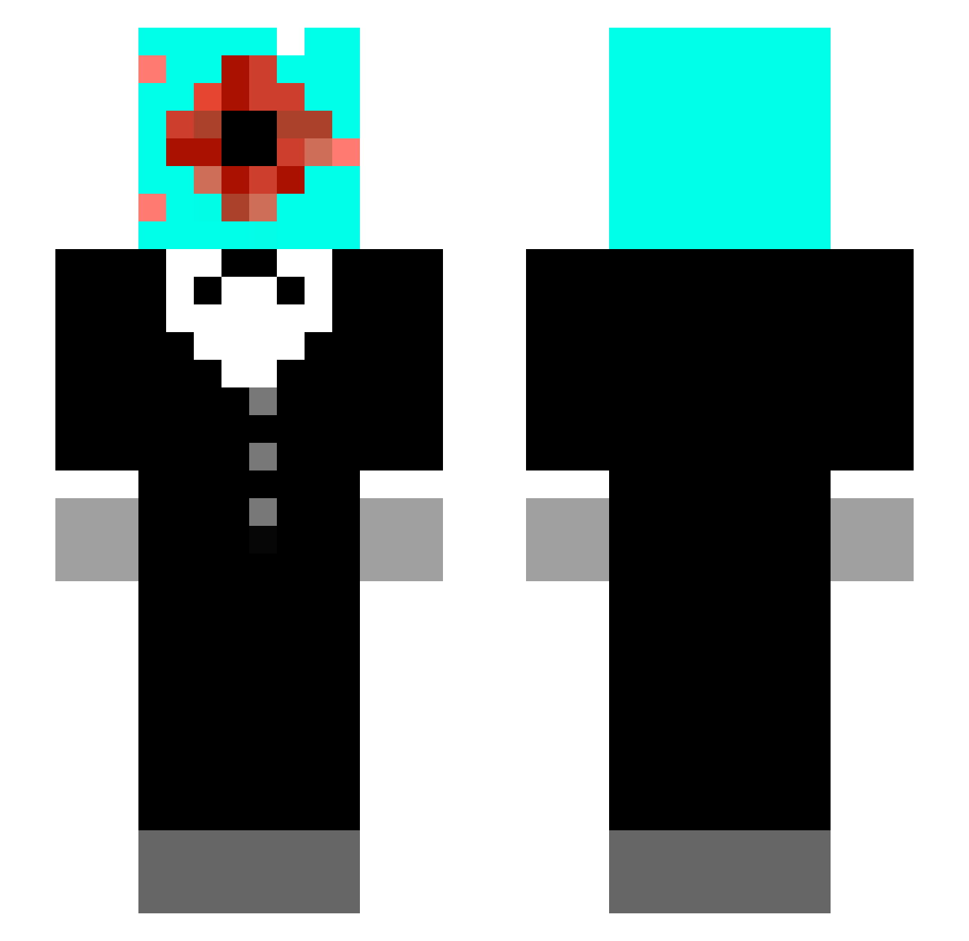 Ck_Corvid_King Minecraft skin, front and back view