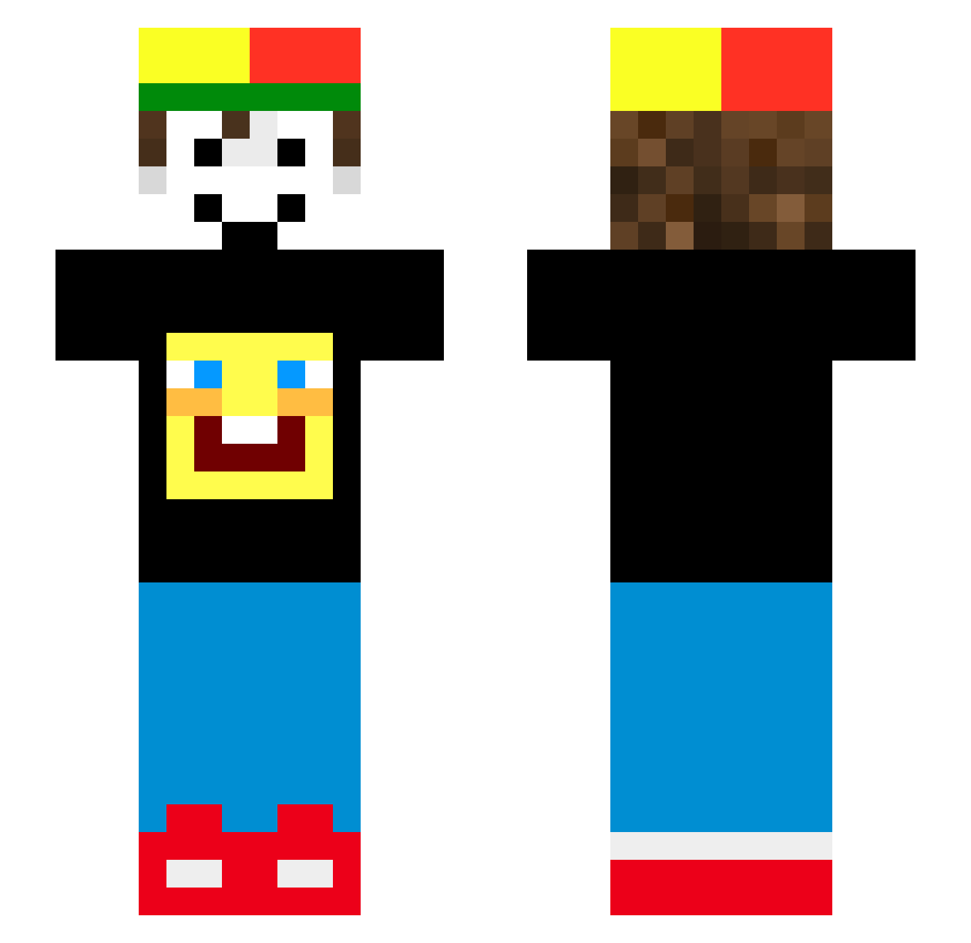 pdrxzc Minecraft skin, front and back view