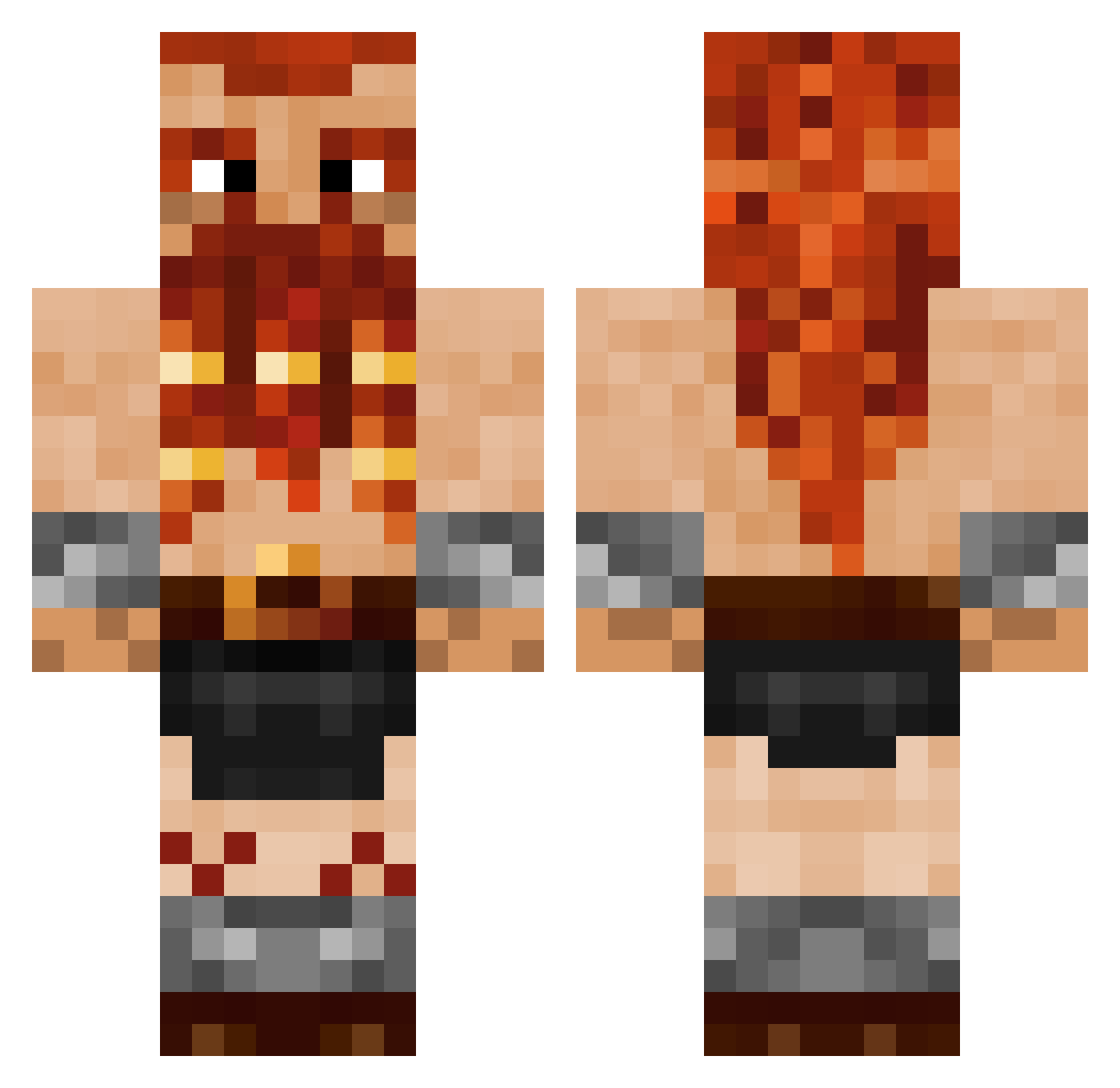 fuzzwolf235 Minecraft skin, front and back view