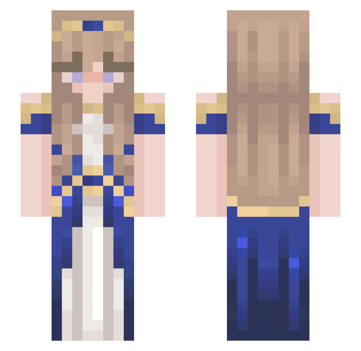 Lana1011 Minecraft skin, front and back view