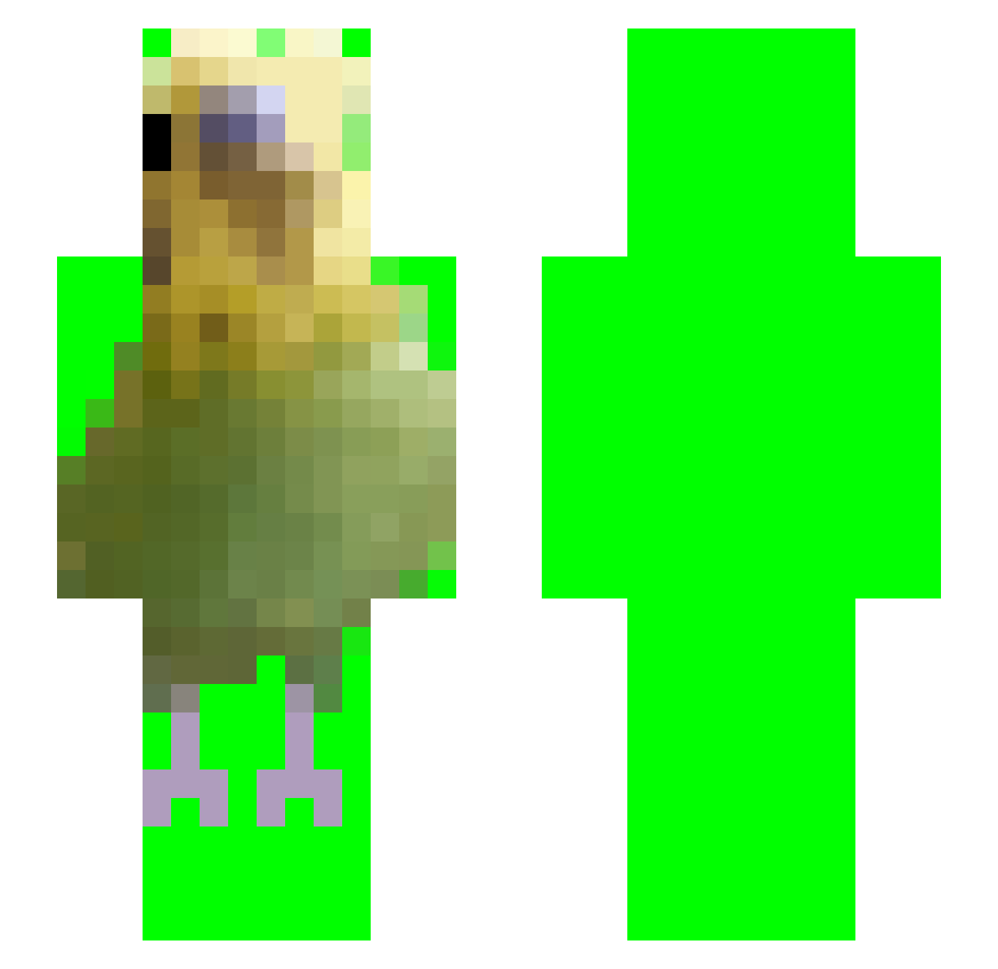 Idaaalia Minecraft skin, front and back view