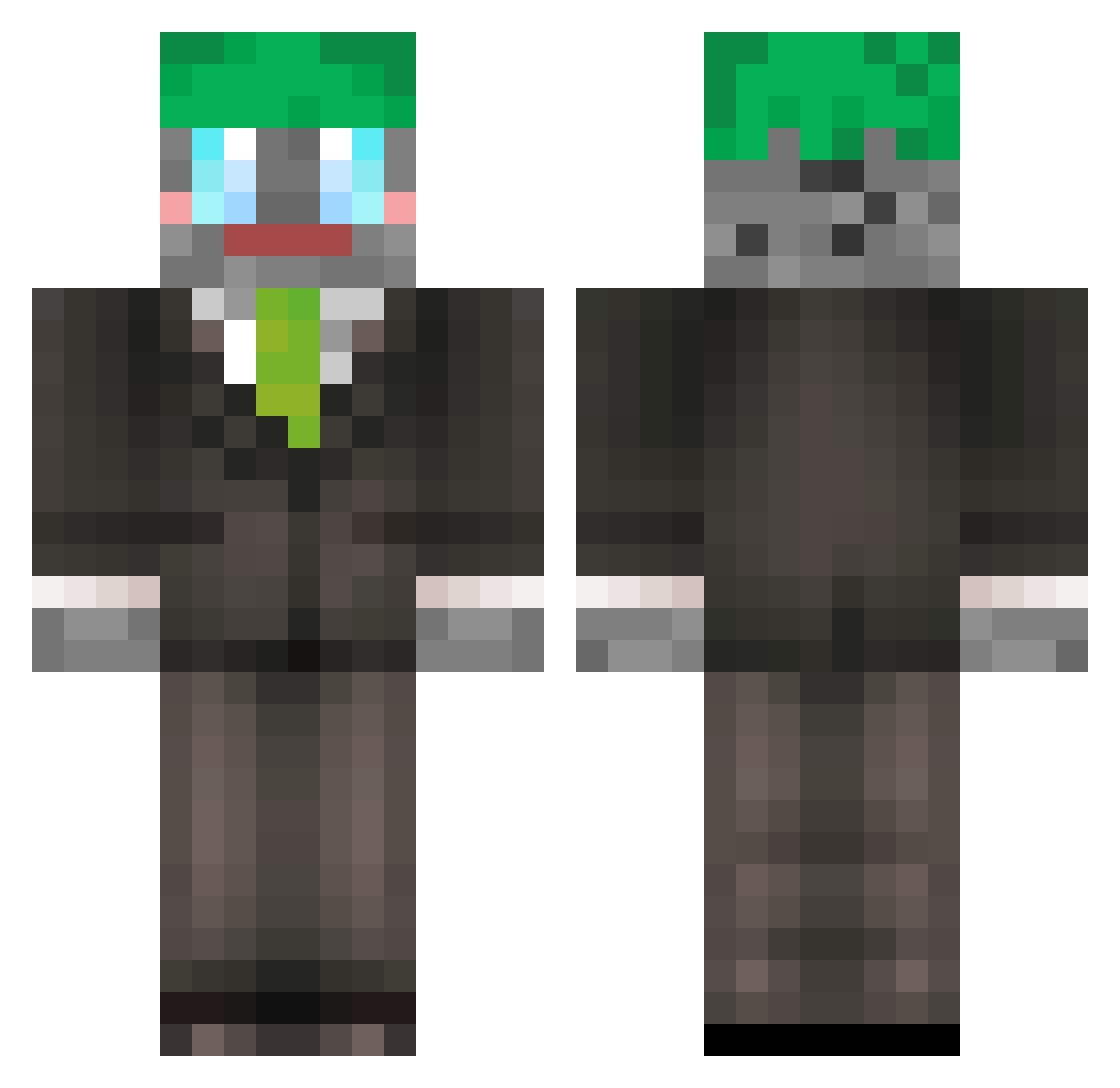 GoGuGuMa Minecraft skin, front and back view