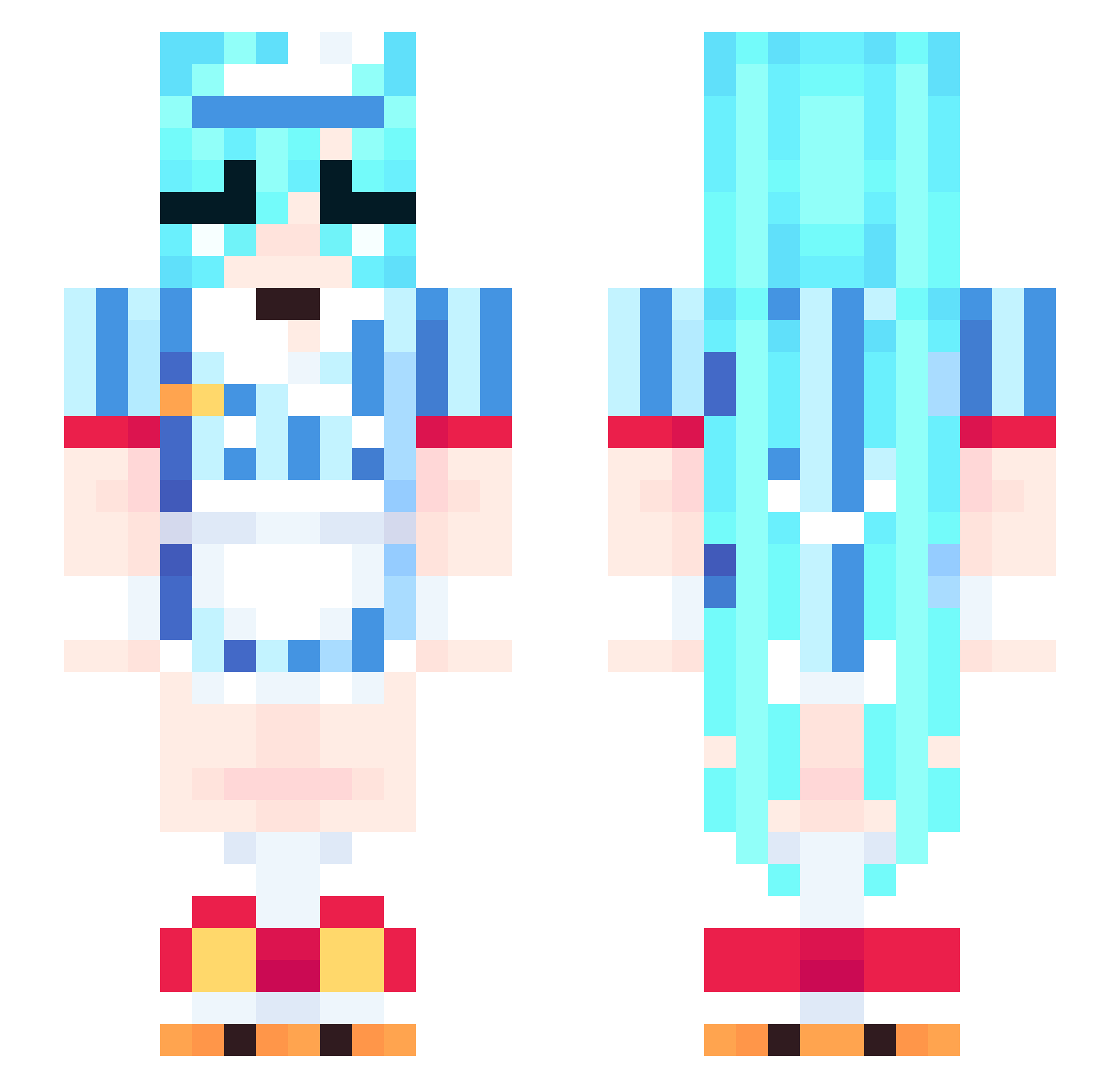 antkos12 Minecraft skin, front and back view