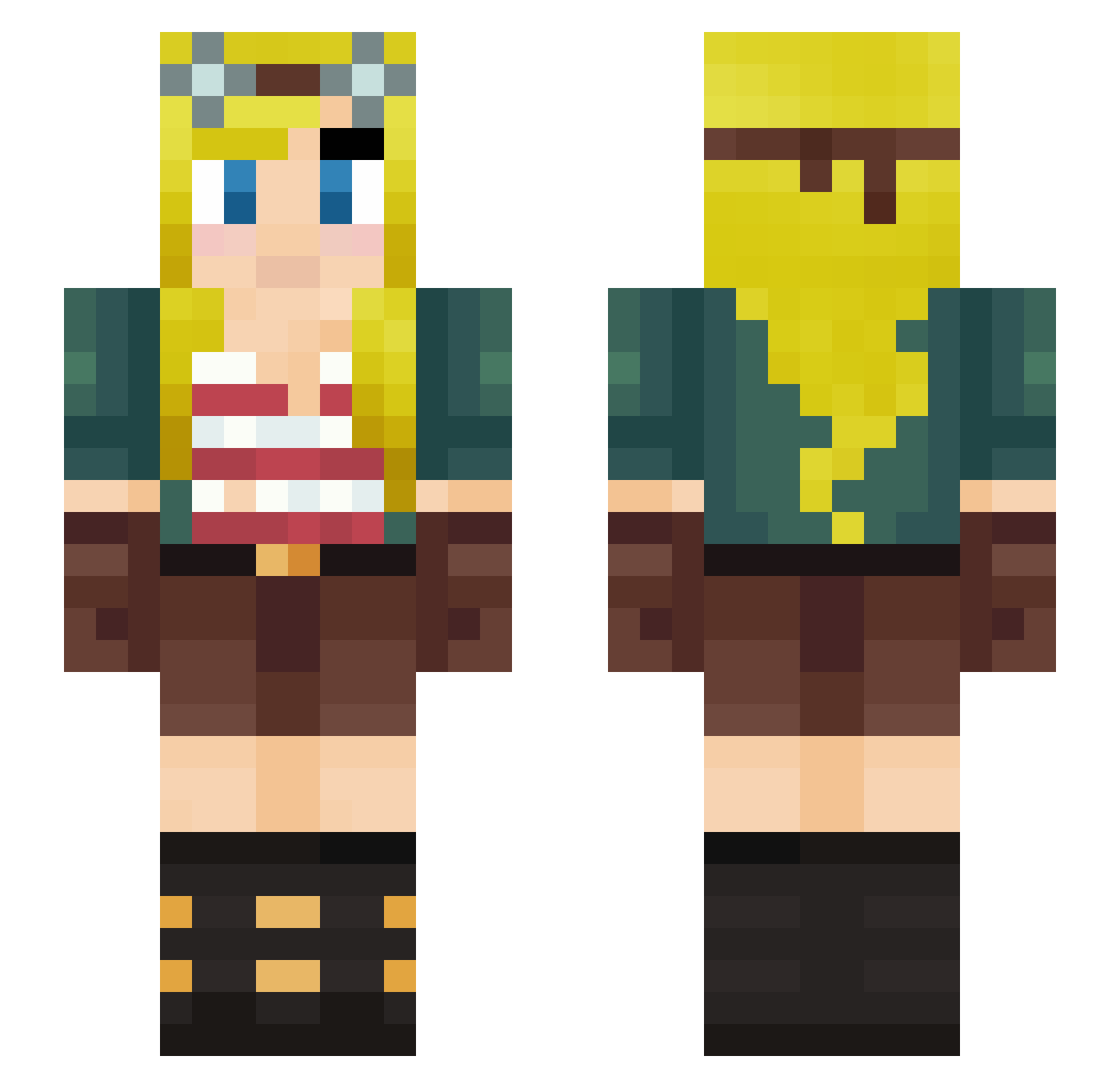 falsesymmetry Minecraft skin, front and back view