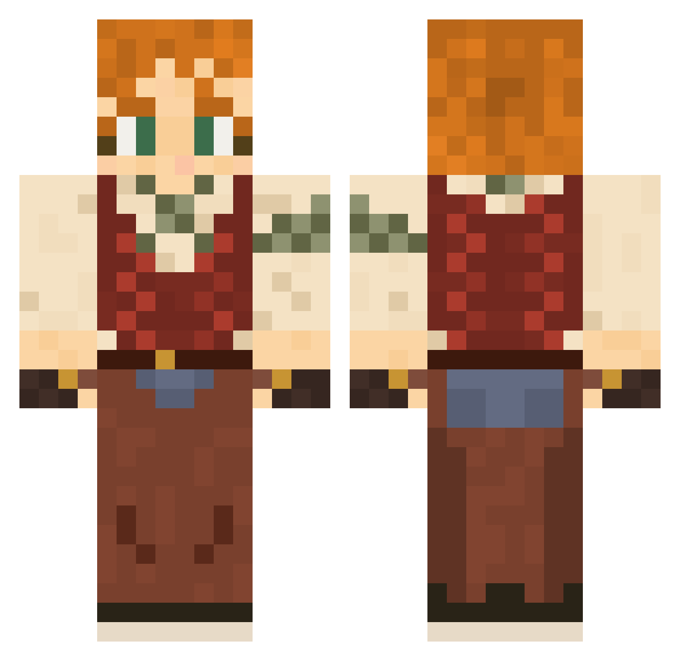Qublex4 Minecraft skin, front and back view