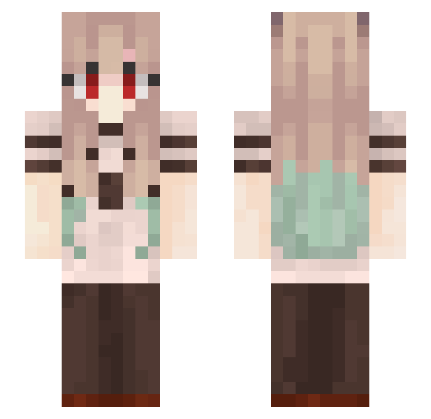 mejuwka Minecraft skin, front and back view