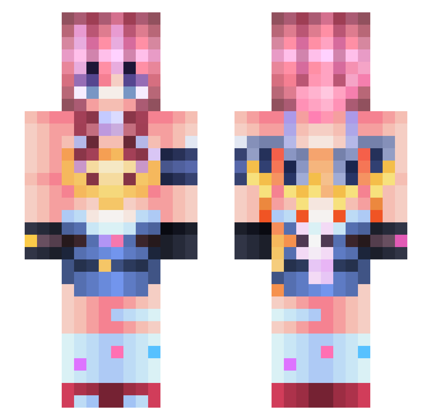 Sebeastyboi Minecraft skin, front and back view