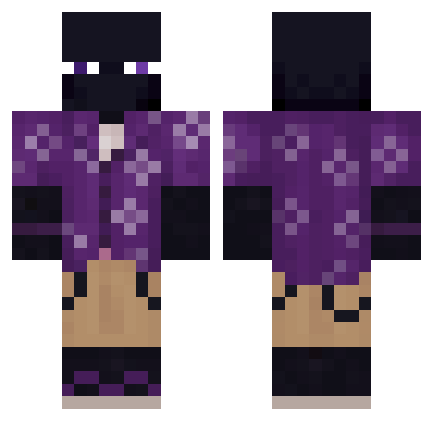 QuKlyp Minecraft skin, front and back view