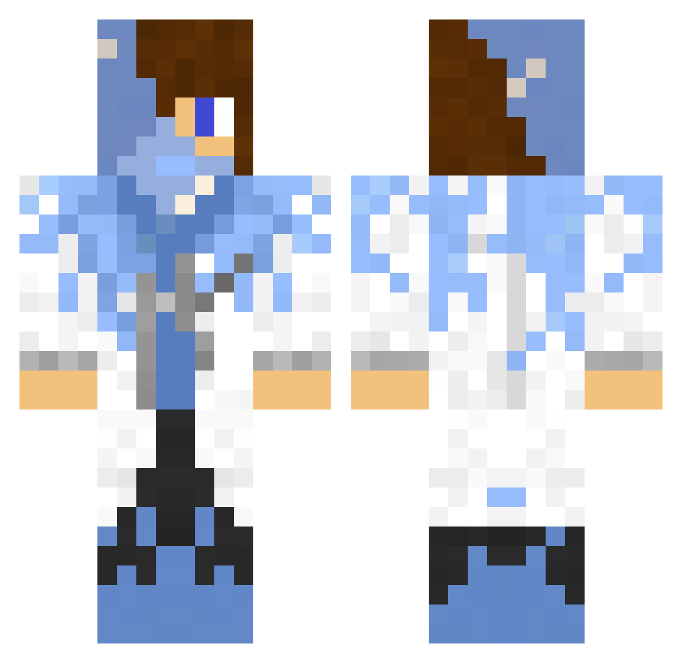 Frist Minecraft skin, front and back view