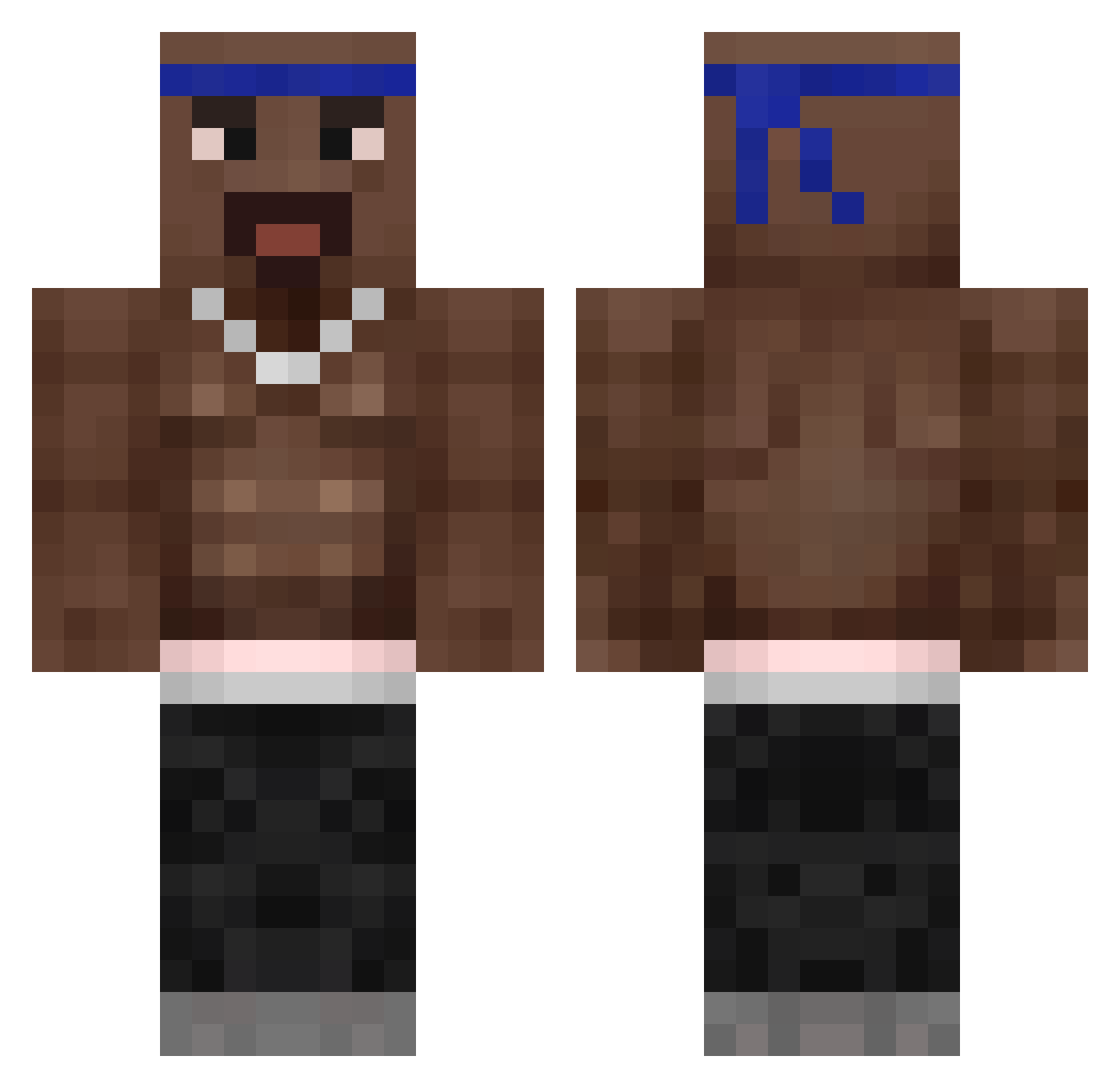 Greeeku Minecraft skin, front and back view
