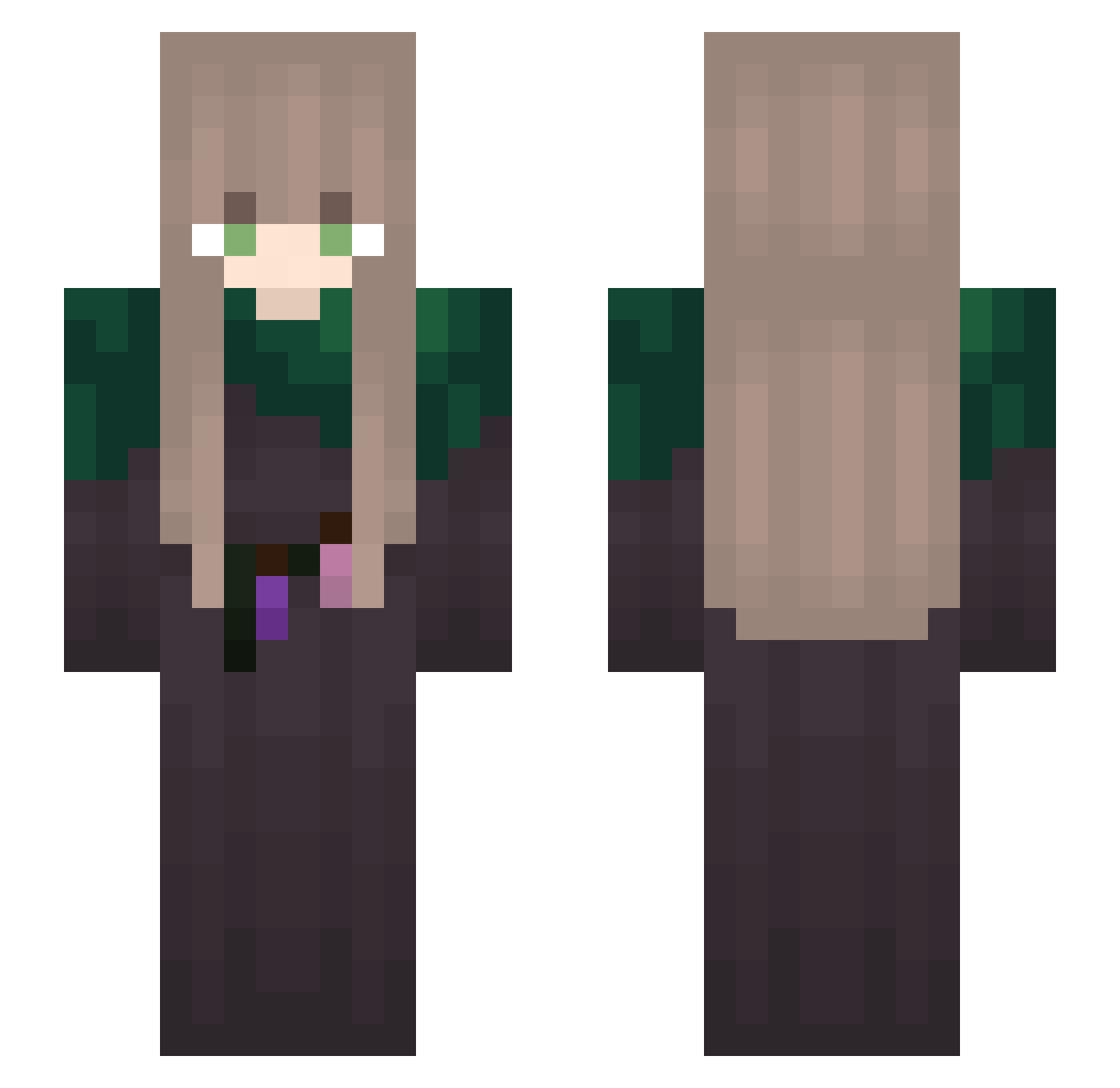Lotti Minecraft skin, front and back view
