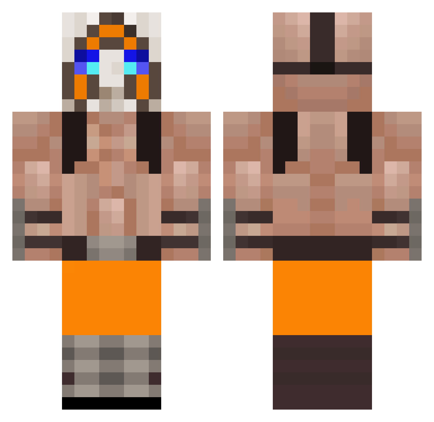 GalvanicE320 Minecraft skin, front and back view