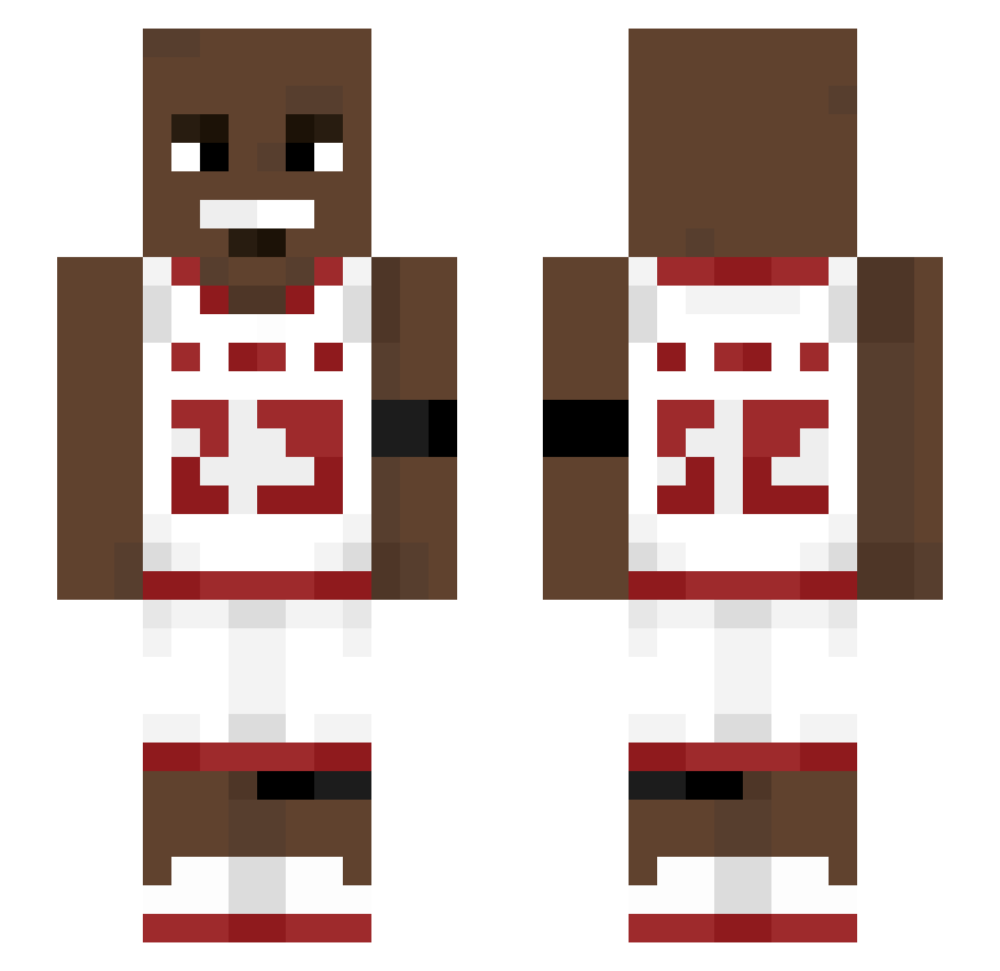 Ariqs Minecraft skin, front and back view