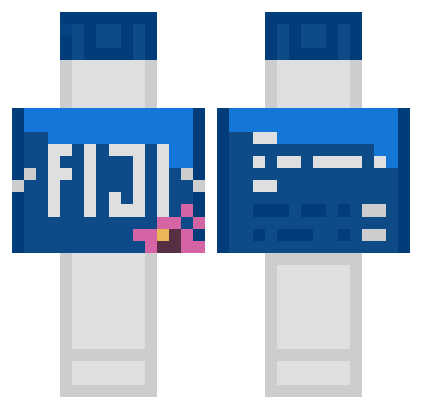 RefreshingWater Minecraft skin, front and back view
