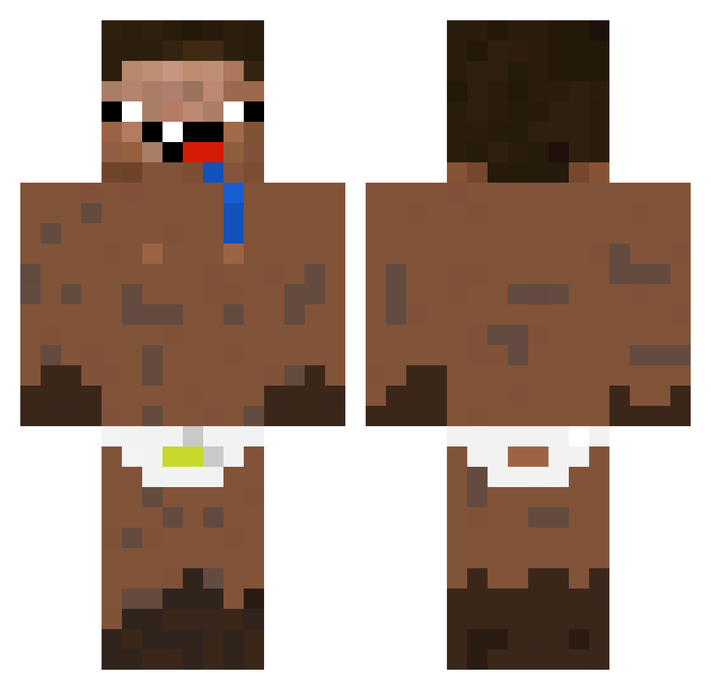 Weebzyyx Minecraft skin, front and back view