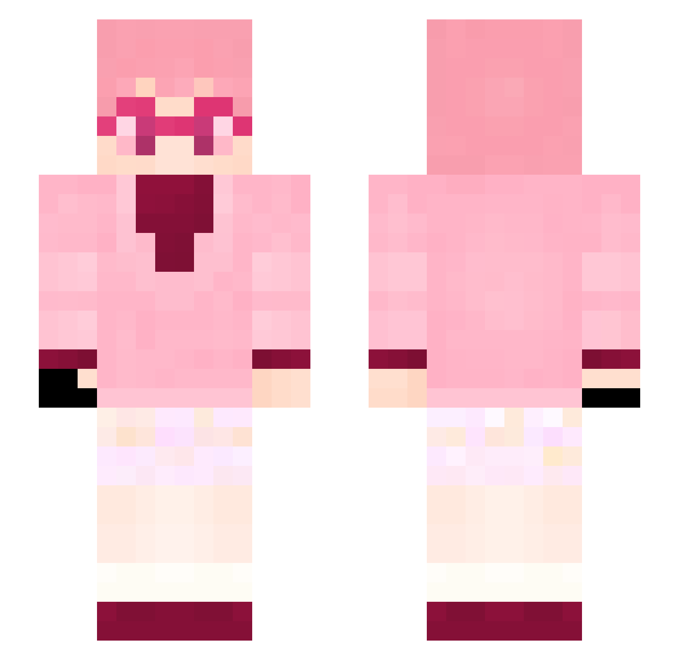 Ebeil Minecraft skin, front and back view