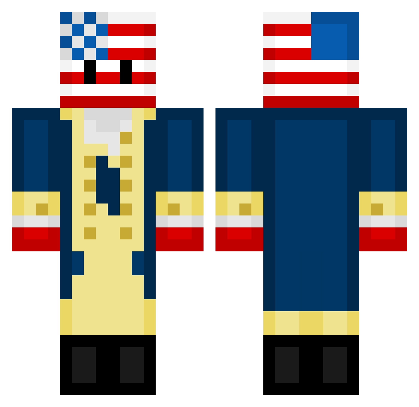 LittleMrTort Minecraft skin, front and back view