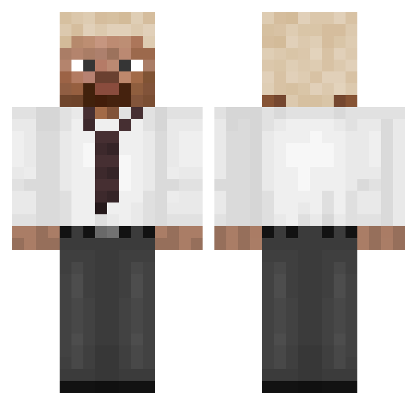 Arsenous Minecraft skin, front and back view