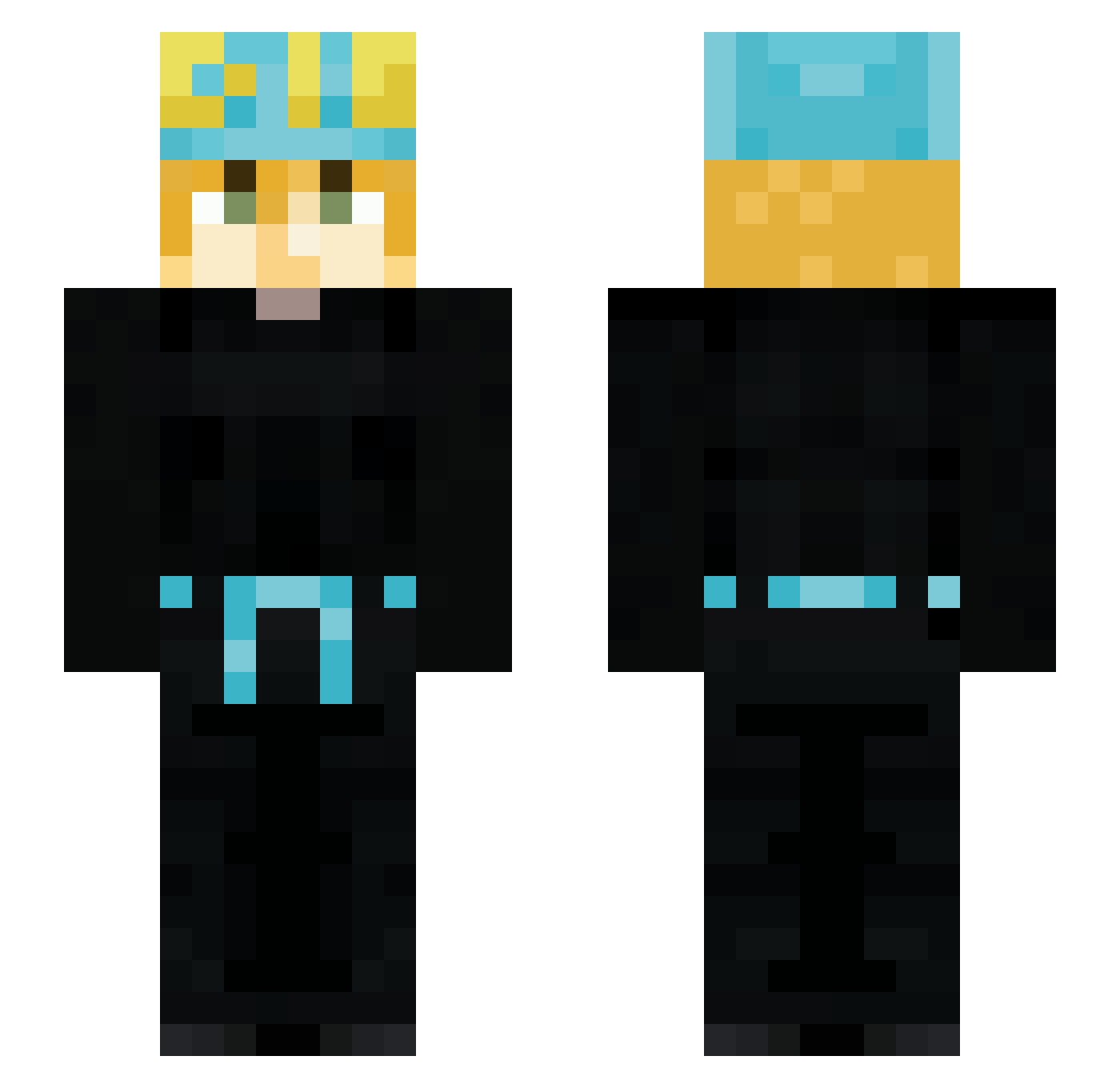 Guddares Minecraft skin, front and back view