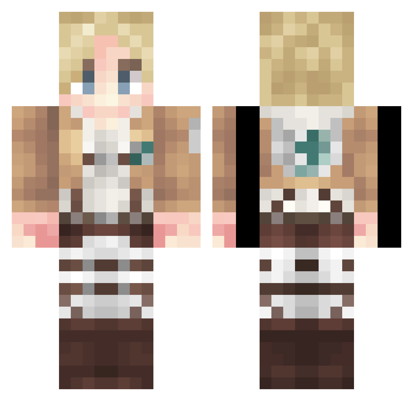 deadjockey Minecraft skin, front and back view