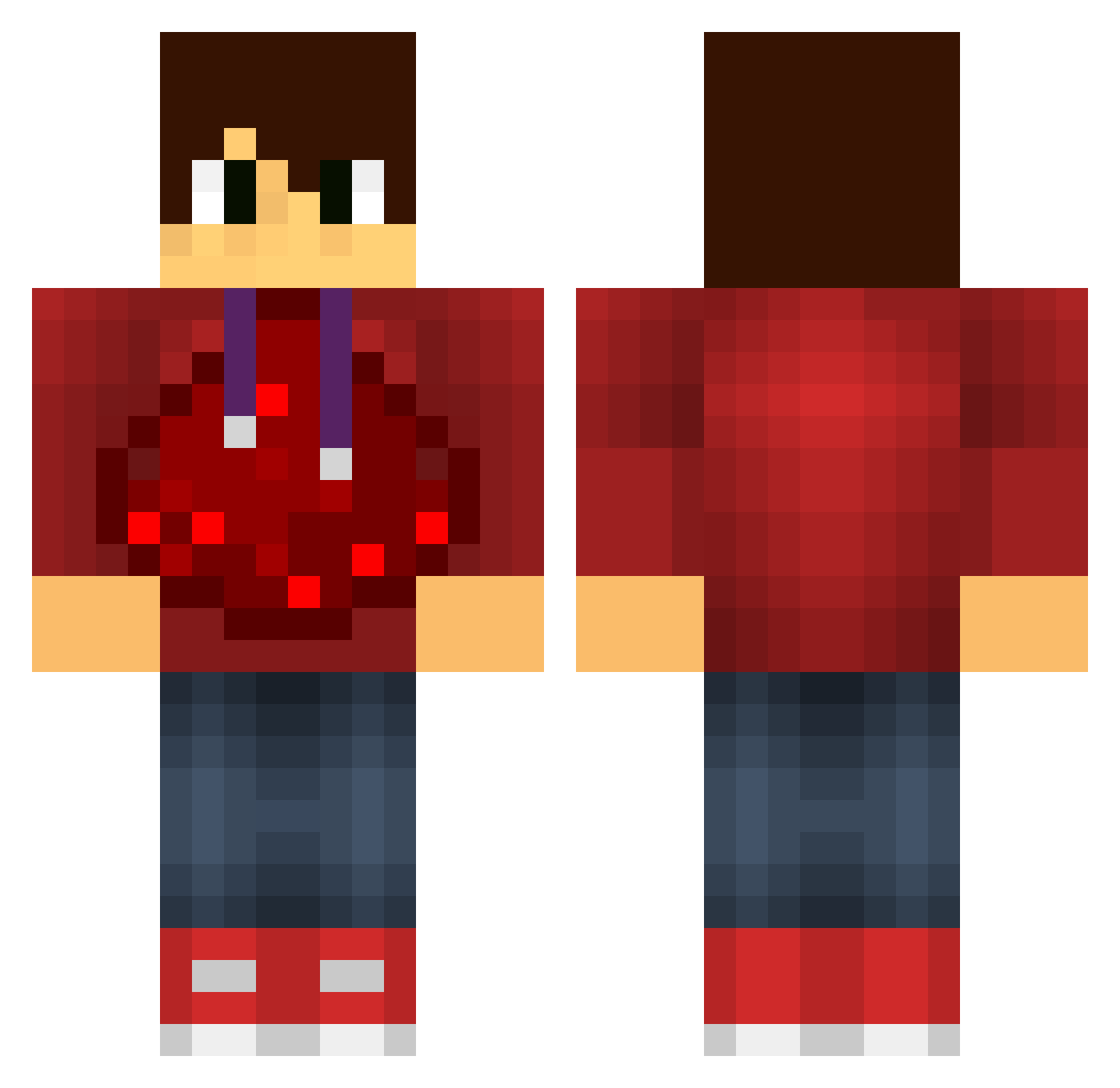 Mr_RedstoneMaker Minecraft skin, front and back view