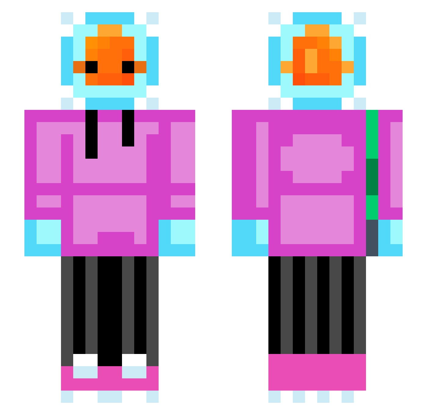 Honzikskarka1234 Minecraft skin, front and back view