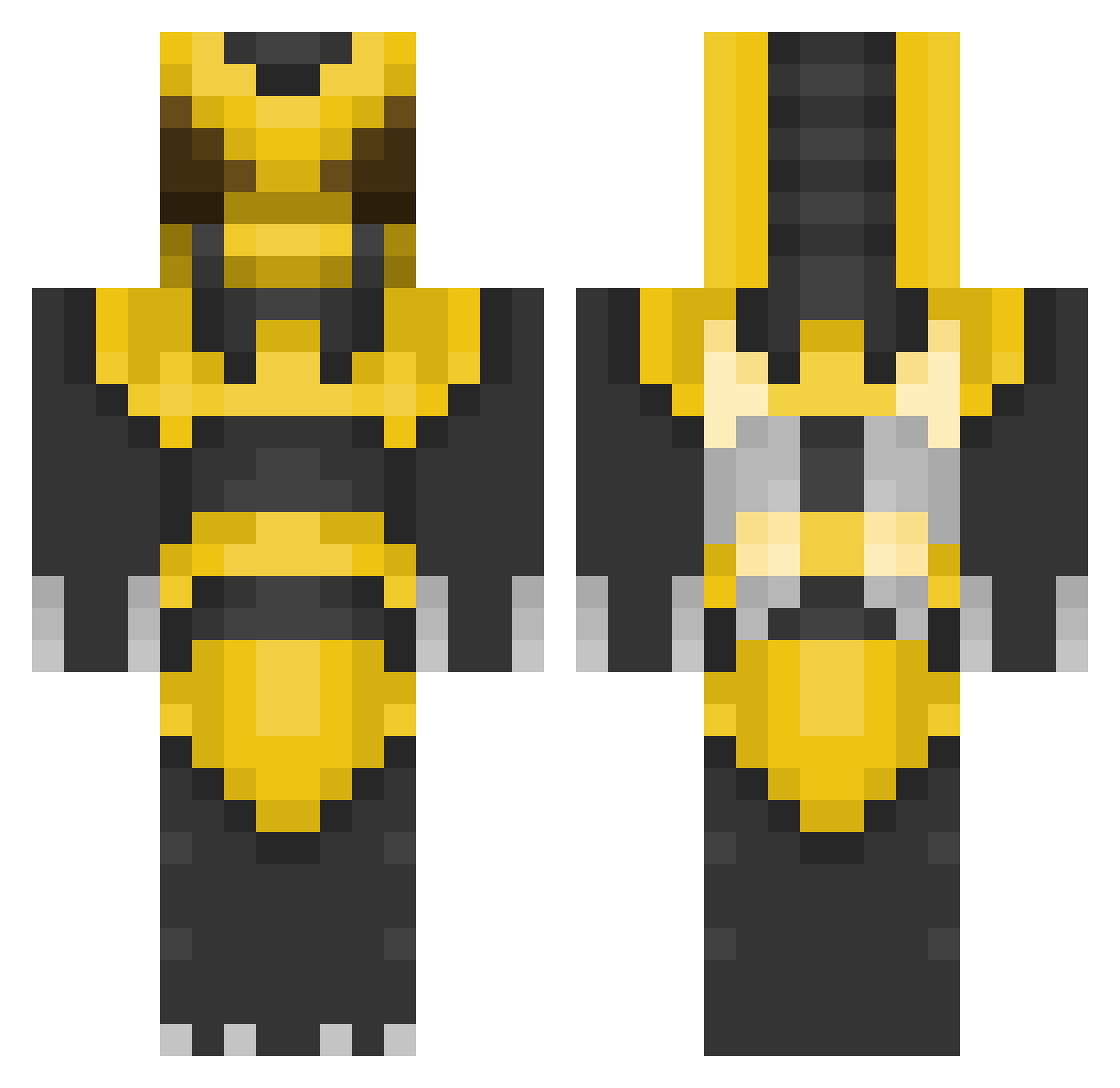 Zunaji Minecraft skin, front and back view