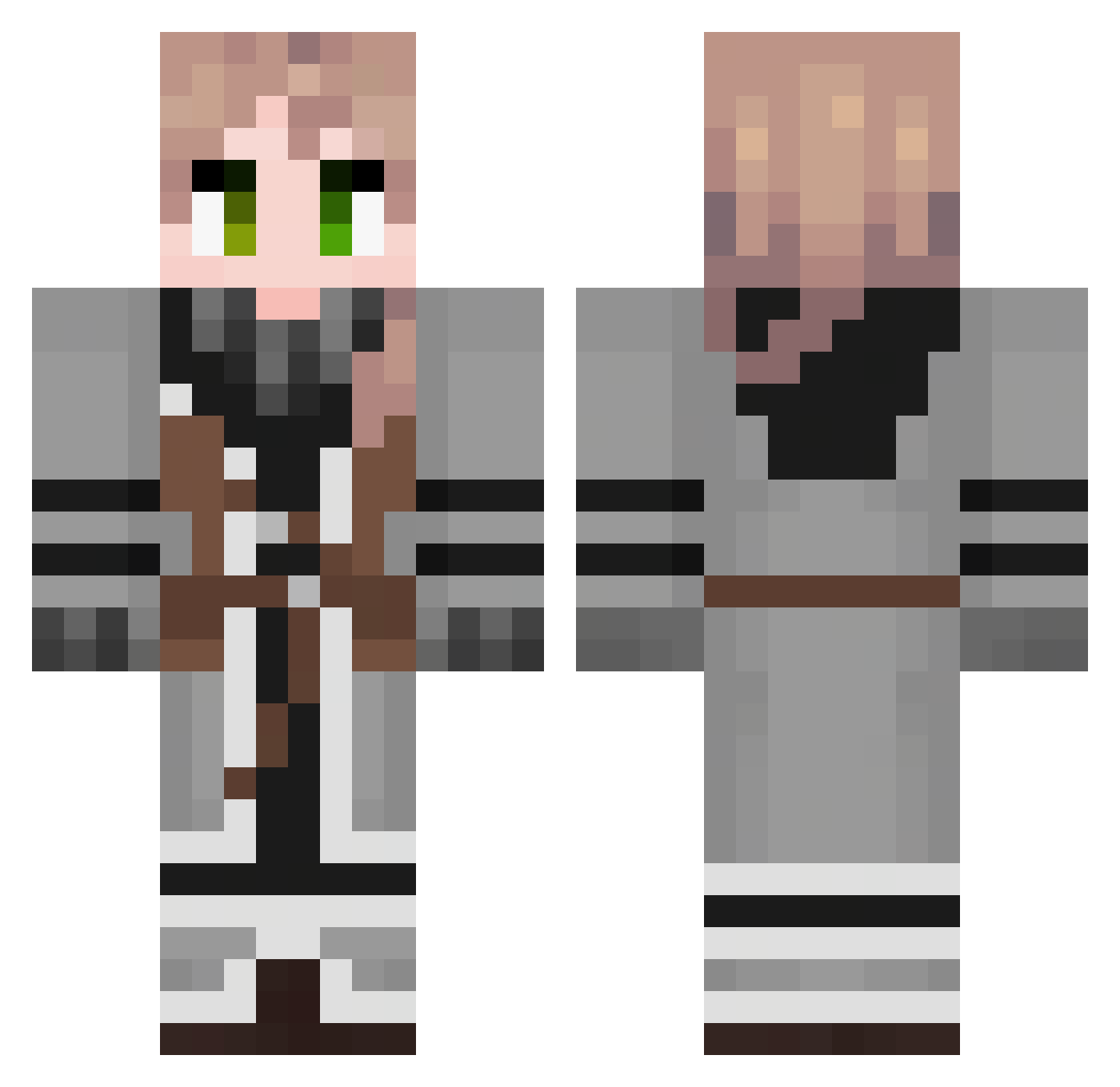 Akashiwzz Minecraft skin, front and back view