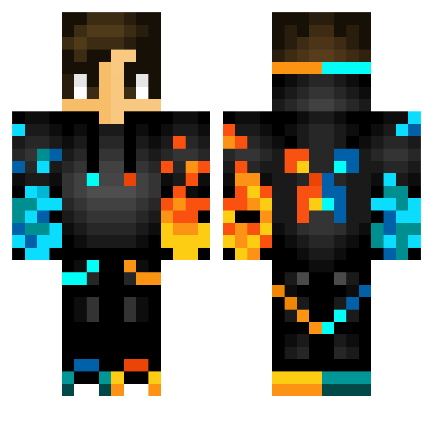 FilthyMcNasty09 Minecraft skin, front and back view